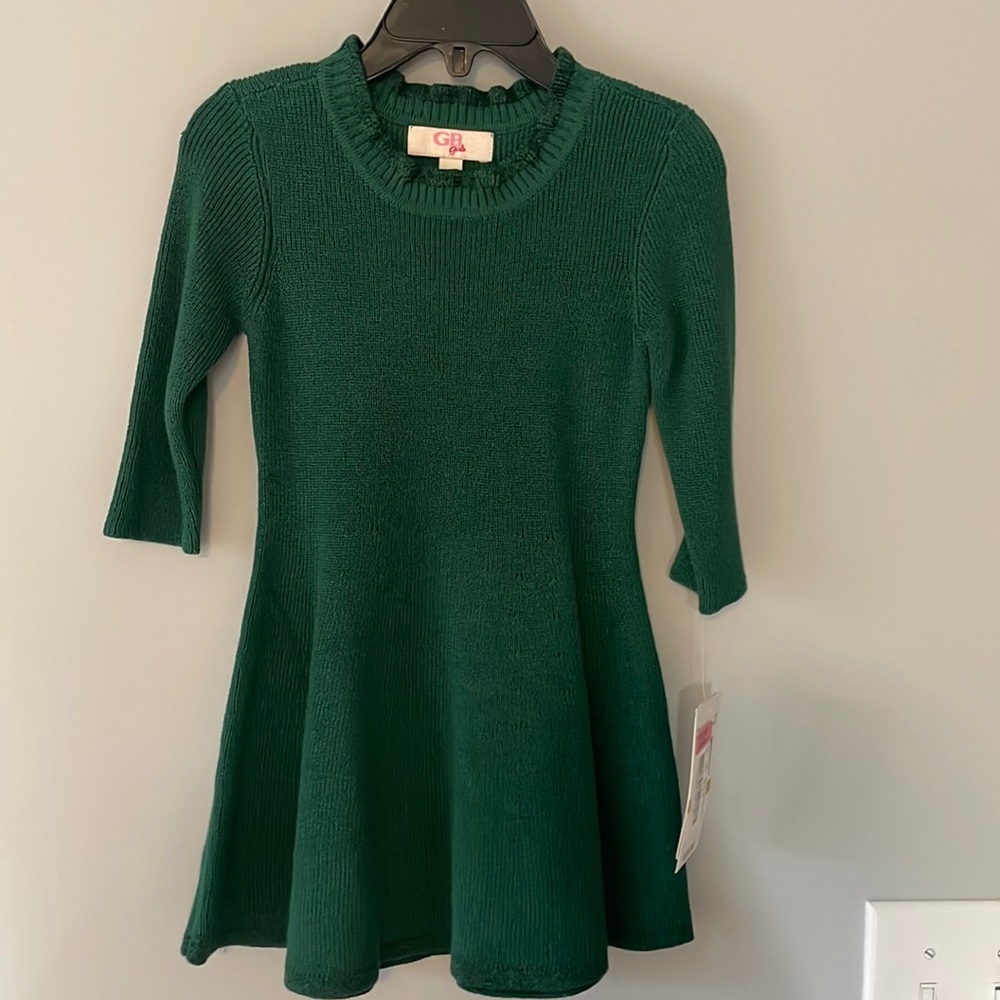 NWT GB Girls Green Sweater Dress